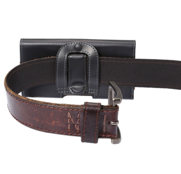 Crazy Horse Texture Vertical Flip Leather Case / Waist Bag and Arch Design with Back Splint for iPhone 4