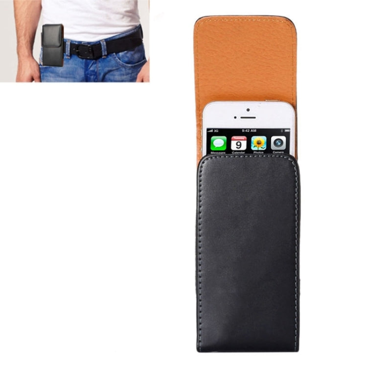 Crazy Horse Texture Vertical Flip Leather Case / Waist Bag with Back Splint for iPhone 4