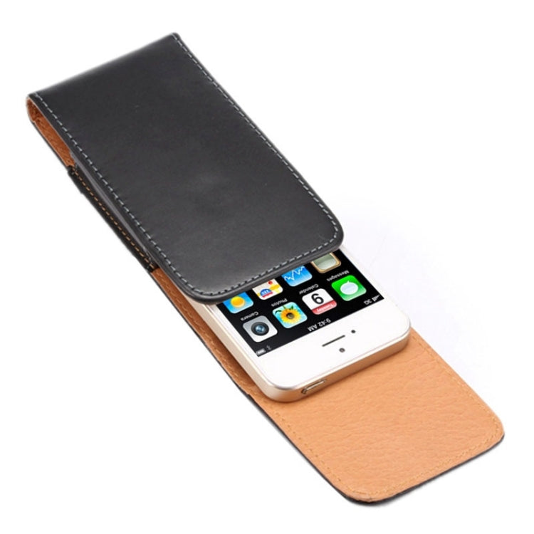 Crazy Horse Texture Vertical Flip Leather Case / Waist Bag with Back Splint for iPhone 4