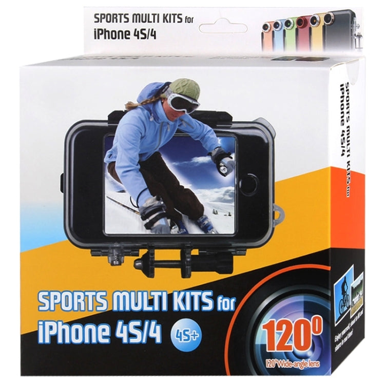 Protective Shell Waterproof Case Cover Sports Accessories Mounting Kit for iPhone 4 & 4S