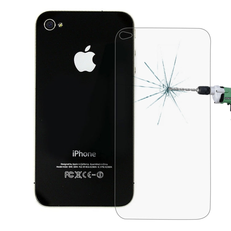 0.26mm 9H+ Surface Hardness 2.5D Explosion-proof Tempered Glass Back Screen Film for iPhone 4 / 4S