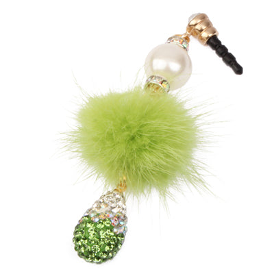 Fashion Diamond Water Drop & Plush Ball Style Earphone Anti-dust Plug for iPhone 4S / 4 / iPod / iPad