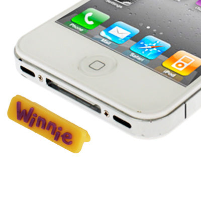 3-in-1 Cute Winnie The Pooh Style Earphone Dock Port Anti-dust Plug Stopper Button Sticker Set for iPhone 4S / 4 / iPod / iPad