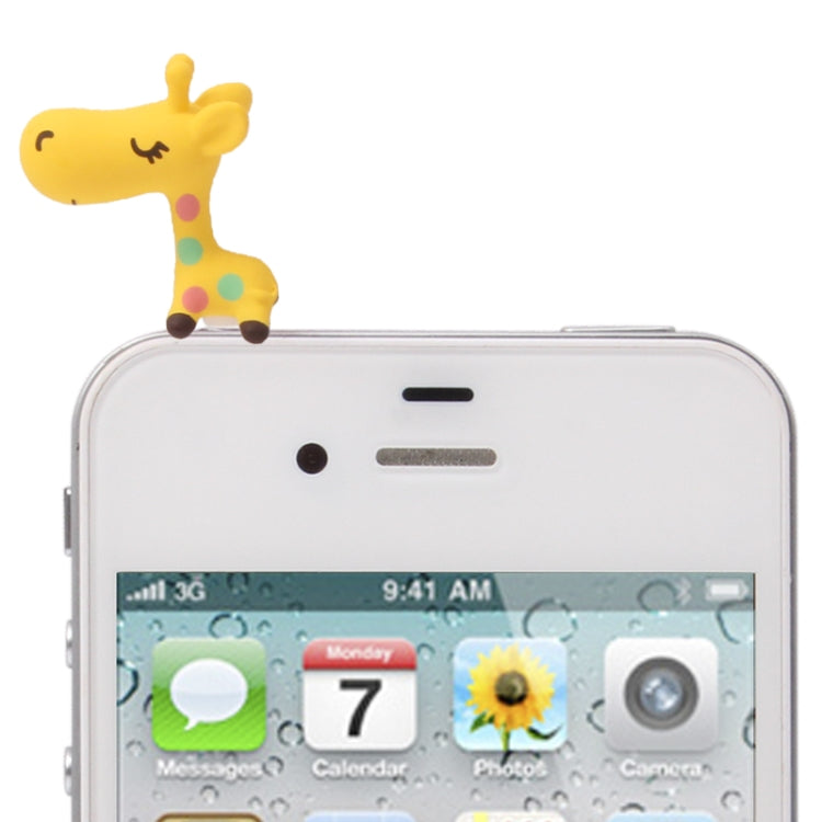 3.5mm Jack Lovely Giraffe Style Creative Earphone Dust Plug for iPhone 4 & 4S / Galaxy S IV / i9500 / i9200