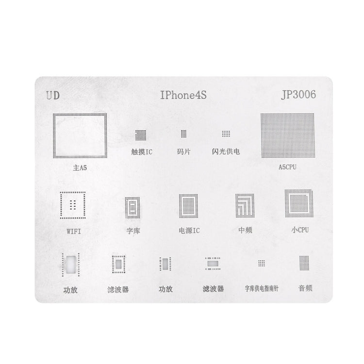 Mobile Phone Rework Repair BGA Reballing Stencils for iPhone 4S