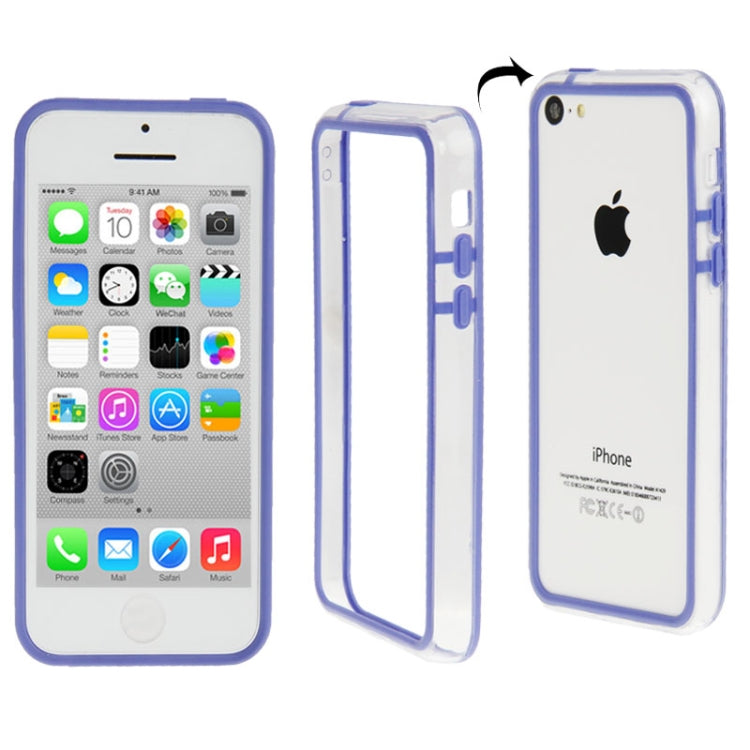 Transparent Plastic + TPU Material Bumper Frame for iPhone 5C