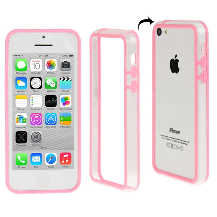 Transparent Plastic + TPU Material Bumper Frame for iPhone 5C