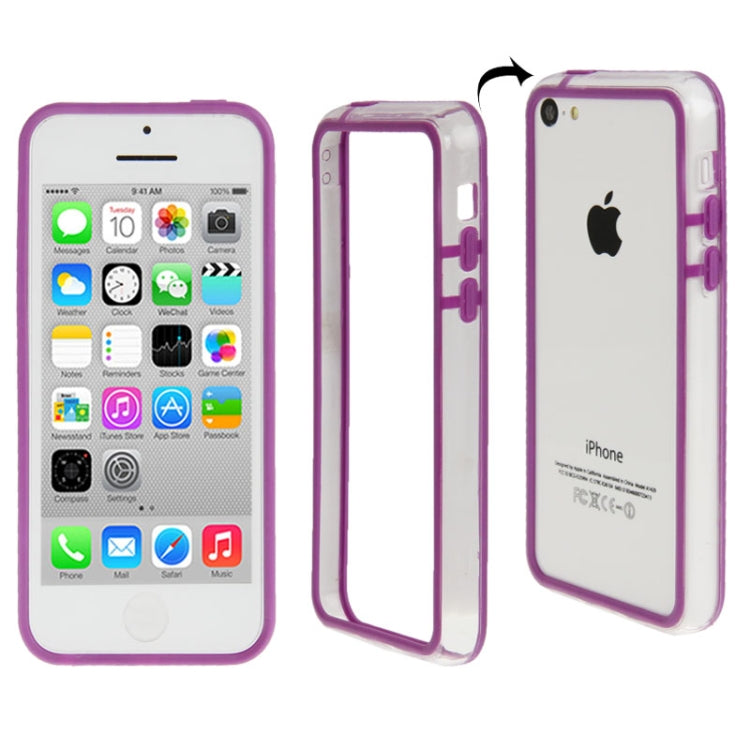 Transparent Plastic + TPU Material Bumper Frame for iPhone 5C