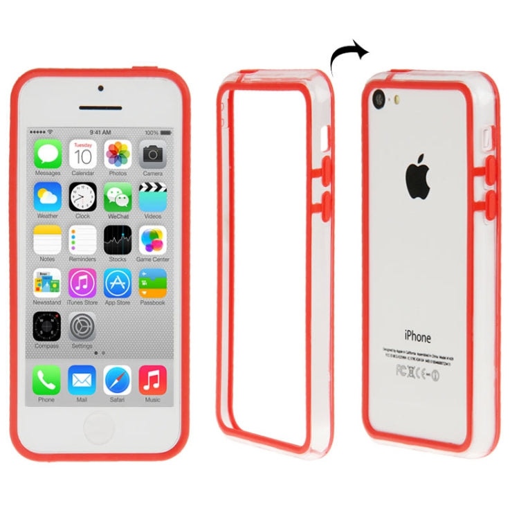 Transparent Plastic + TPU Material Bumper Frame for iPhone 5C