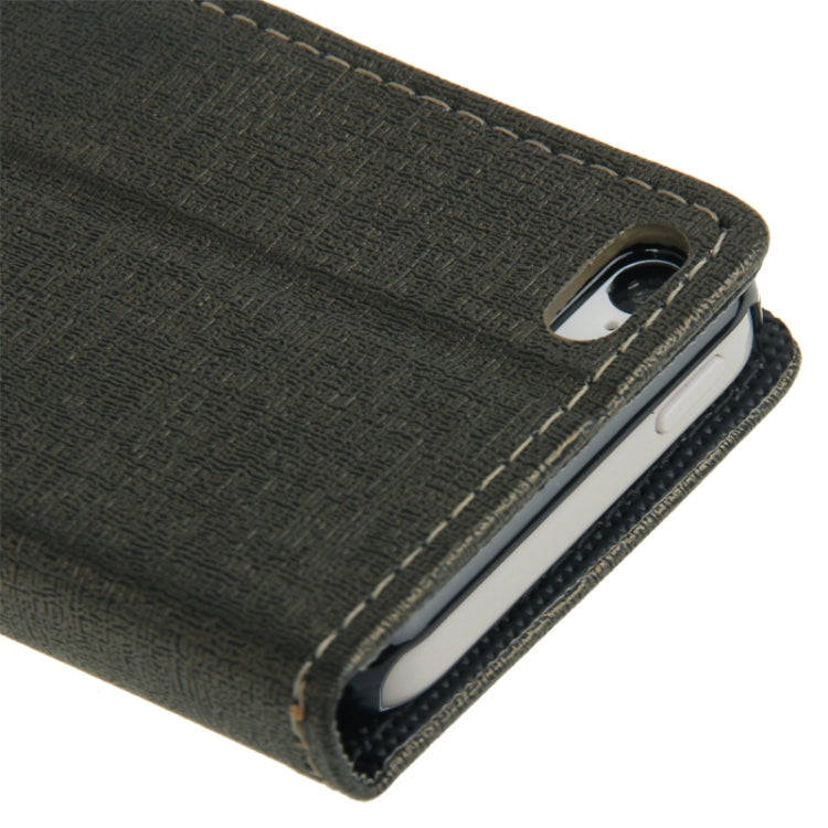 Linen Texture Leather Case with Credit Card Slots & Holder for iPhone 5C