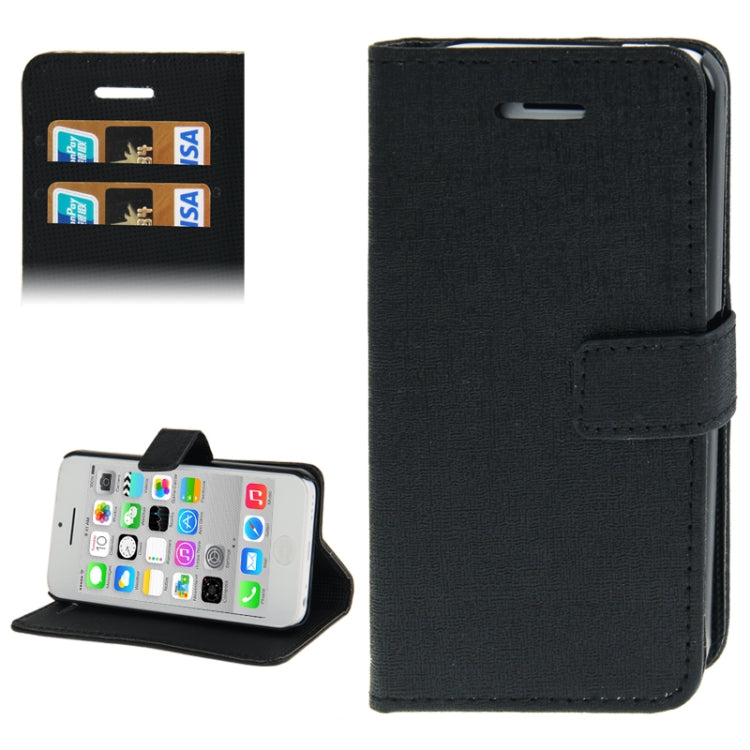 Linen Texture Leather Case with Credit Card Slots & Holder for iPhone 5C