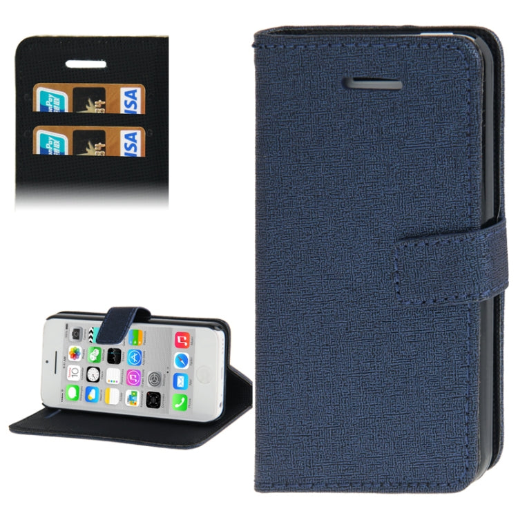 Linen Texture Leather Case with Credit Card Slots & Holder for iPhone 5C