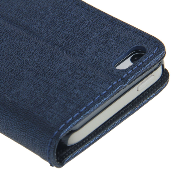Linen Texture Leather Case with Credit Card Slots & Holder for iPhone 5C
