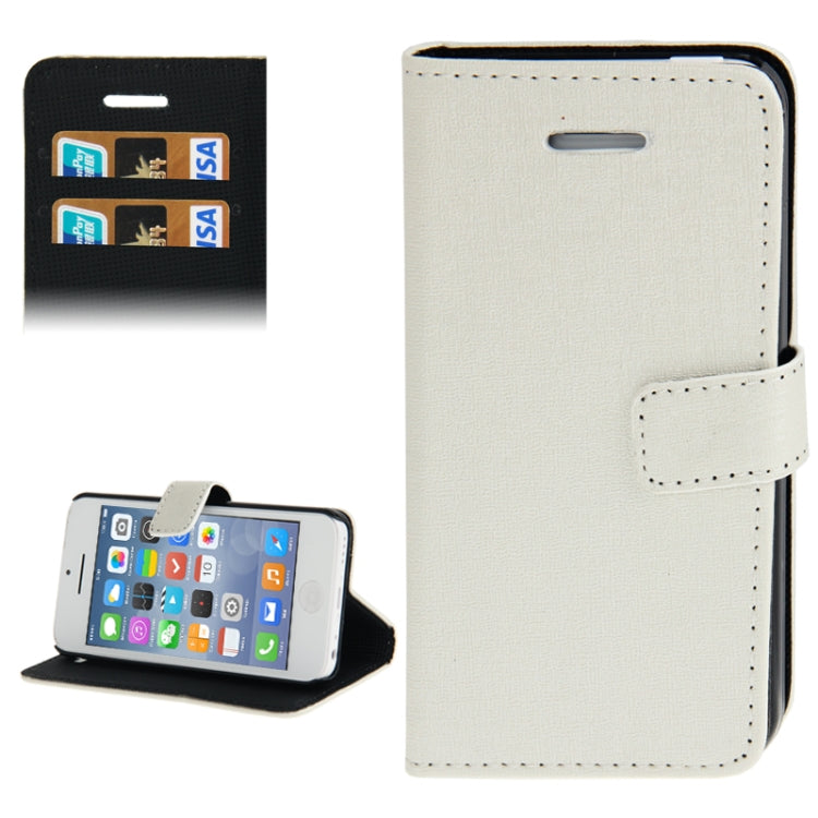 Linen Texture Leather Case with Credit Card Slots & Holder for iPhone 5C