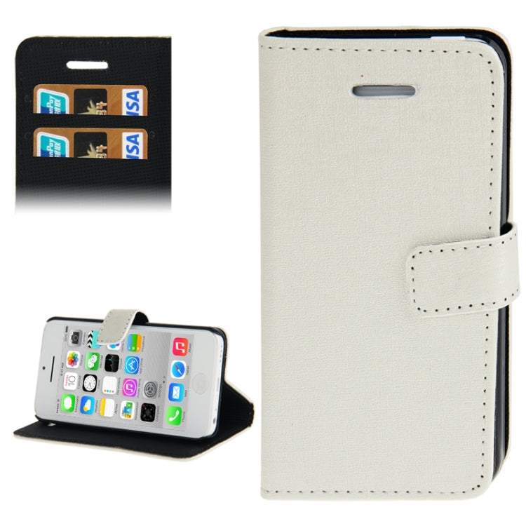 Linen Texture Leather Case with Credit Card Slots & Holder for iPhone 5C