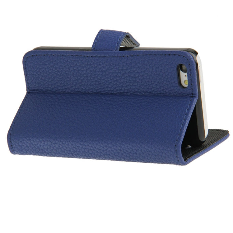 Litchi Texture Leather Case with Credit Card Slots & Holder for iPhone 5C