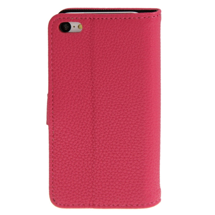 Litchi Texture Leather Case with Credit Card Slots & Holder for iPhone 5C