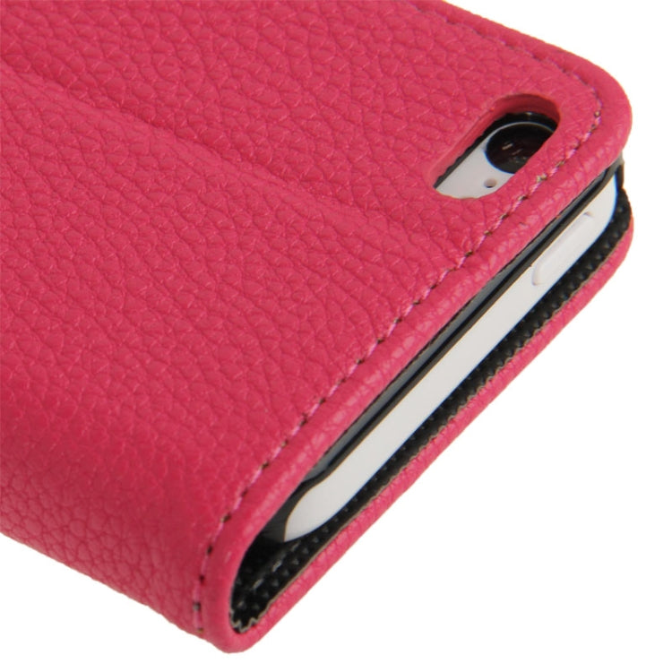 Litchi Texture Leather Case with Credit Card Slots & Holder for iPhone 5C