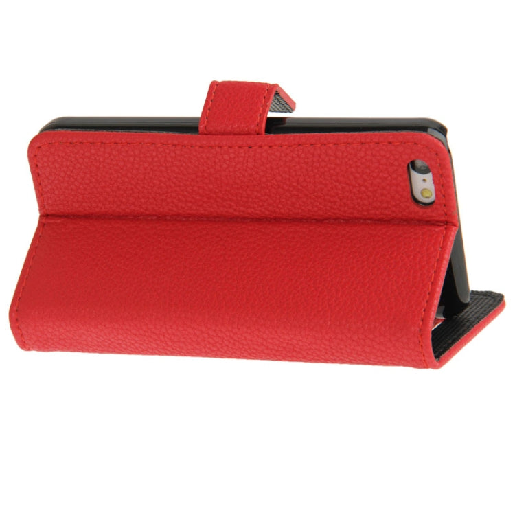 Litchi Texture Leather Case with Credit Card Slots & Holder for iPhone 5C