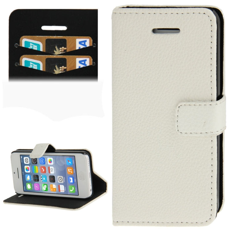 Litchi Texture Leather Case with Credit Card Slots & Holder for iPhone 5C