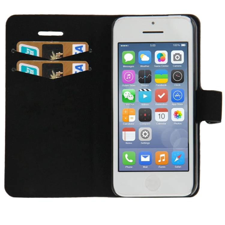 Litchi Texture Leather Case with Credit Card Slots & Holder for iPhone 5C
