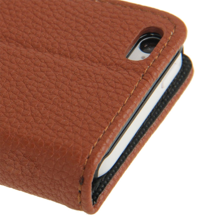 Litchi Texture Leather Case with Credit Card Slots & Holder for iPhone 5C