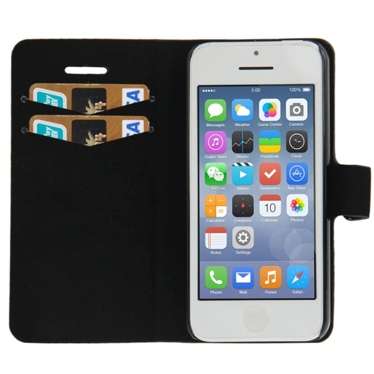 Yellowish Brown Leopard Pattern Leather Case with Credit Card Slots & Holder for iPhone 5C