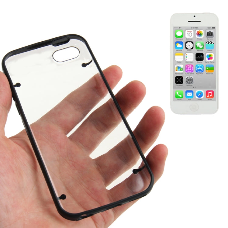 Transparent Smooth Surface Plastic Case with Fluorescent Effect TPU Frame for iPhone 5C