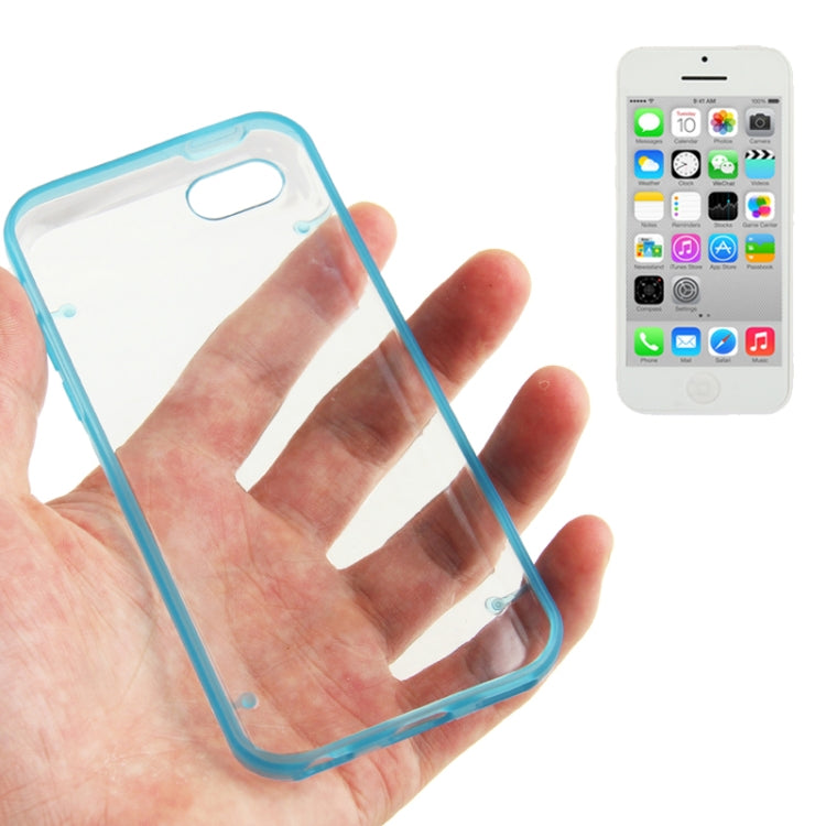Transparent Smooth Surface Plastic Case with Fluorescent Effect TPU Frame for iPhone 5C