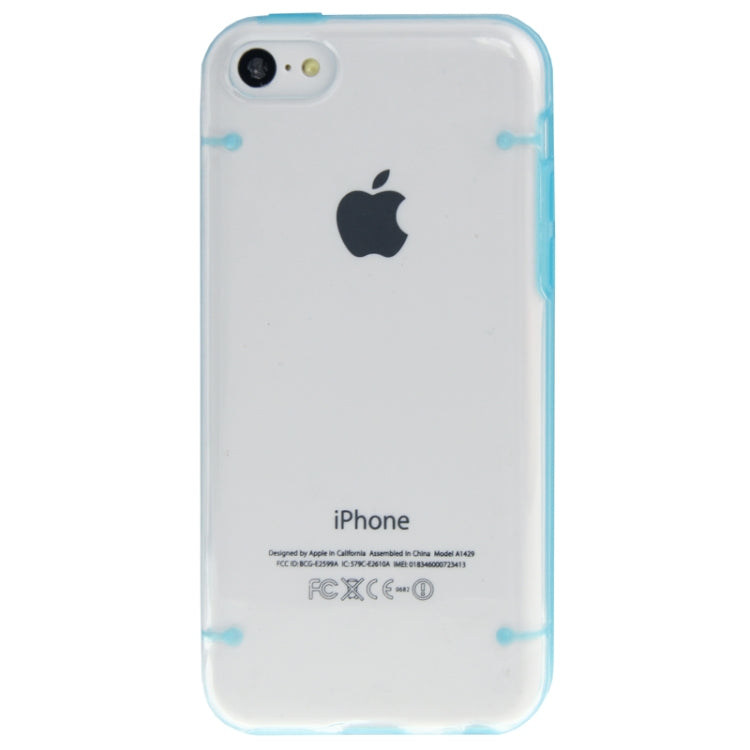Transparent Smooth Surface Plastic Case with Fluorescent Effect TPU Frame for iPhone 5C