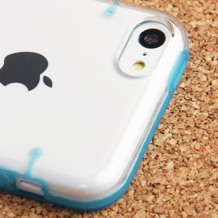 Transparent Smooth Surface Plastic Case with Fluorescent Effect TPU Frame for iPhone 5C
