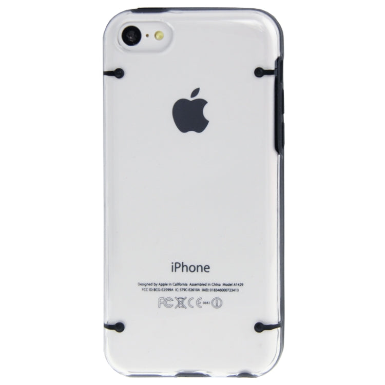 Transparent Smooth Surface Plastic Case with Fluorescent Effect TPU Frame for iPhone 5C