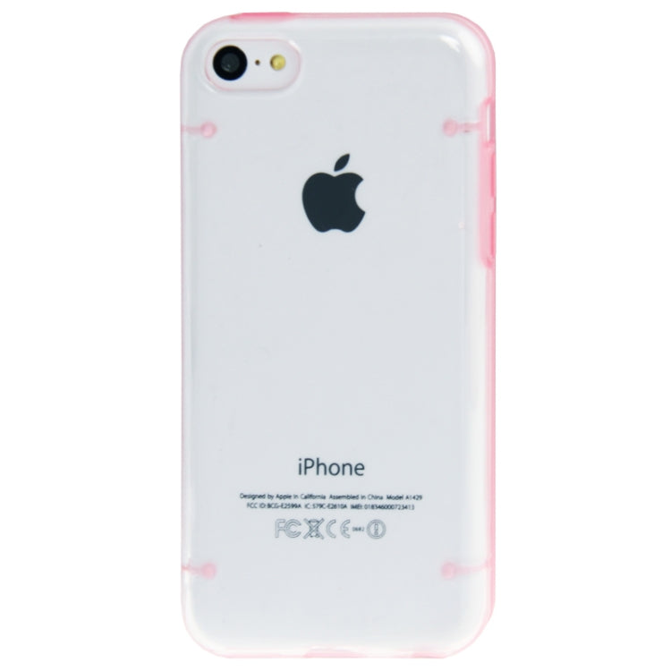 Transparent Smooth Surface Plastic Case with Fluorescent Effect TPU Frame for iPhone 5C