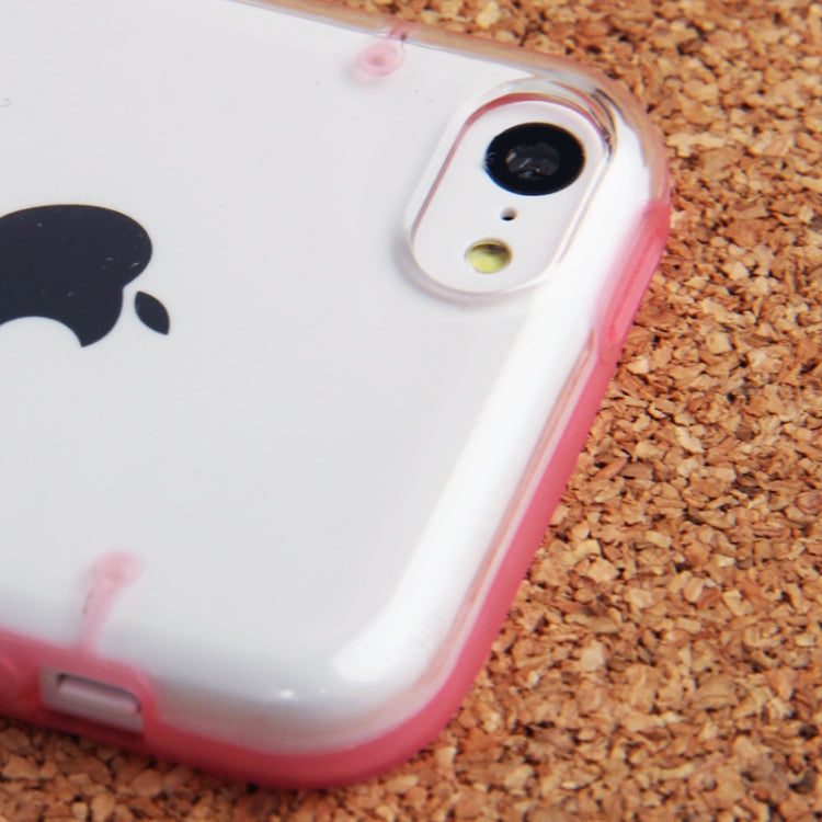Transparent Smooth Surface Plastic Case with Fluorescent Effect TPU Frame for iPhone 5C