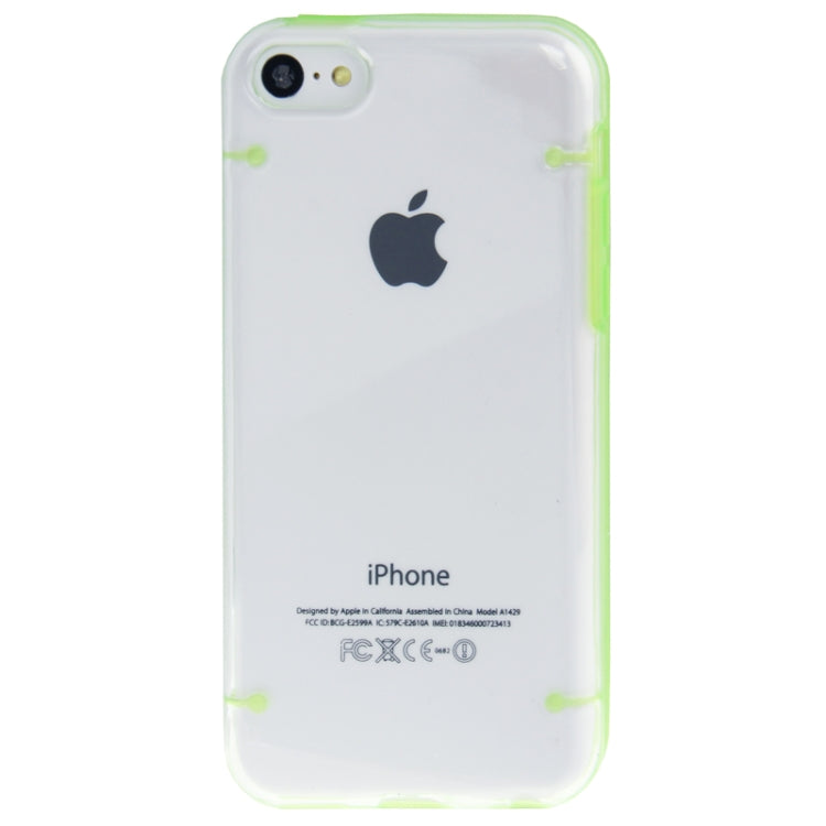 Transparent Smooth Surface Plastic Case with Fluorescent Effect TPU Frame for iPhone 5C