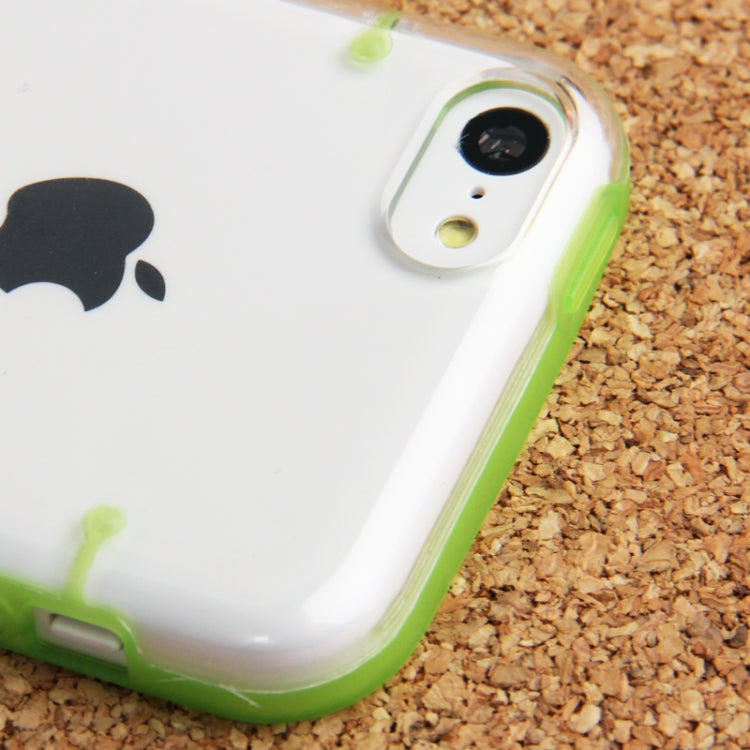 Transparent Smooth Surface Plastic Case with Fluorescent Effect TPU Frame for iPhone 5C