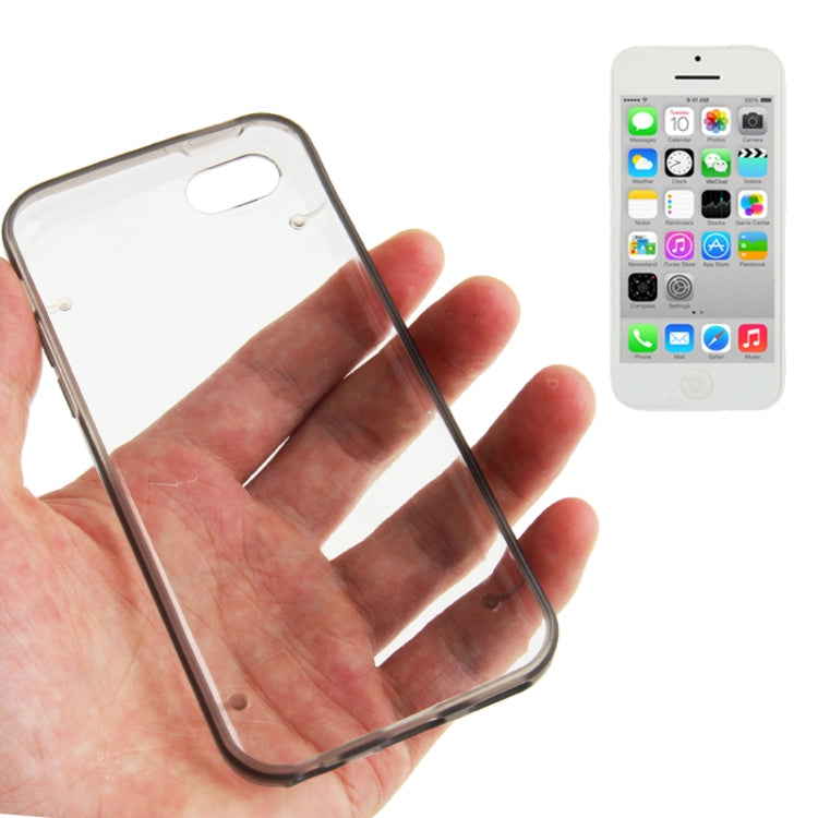 Transparent Smooth Surface Plastic Case with Fluorescent Effect TPU Frame for iPhone 5C