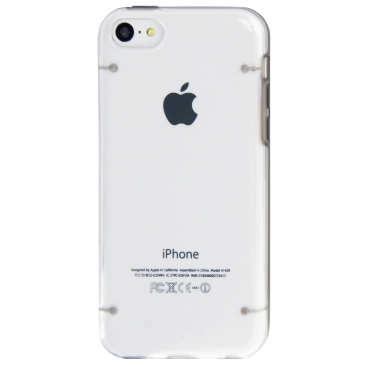 Transparent Smooth Surface Plastic Case with Fluorescent Effect TPU Frame for iPhone 5C