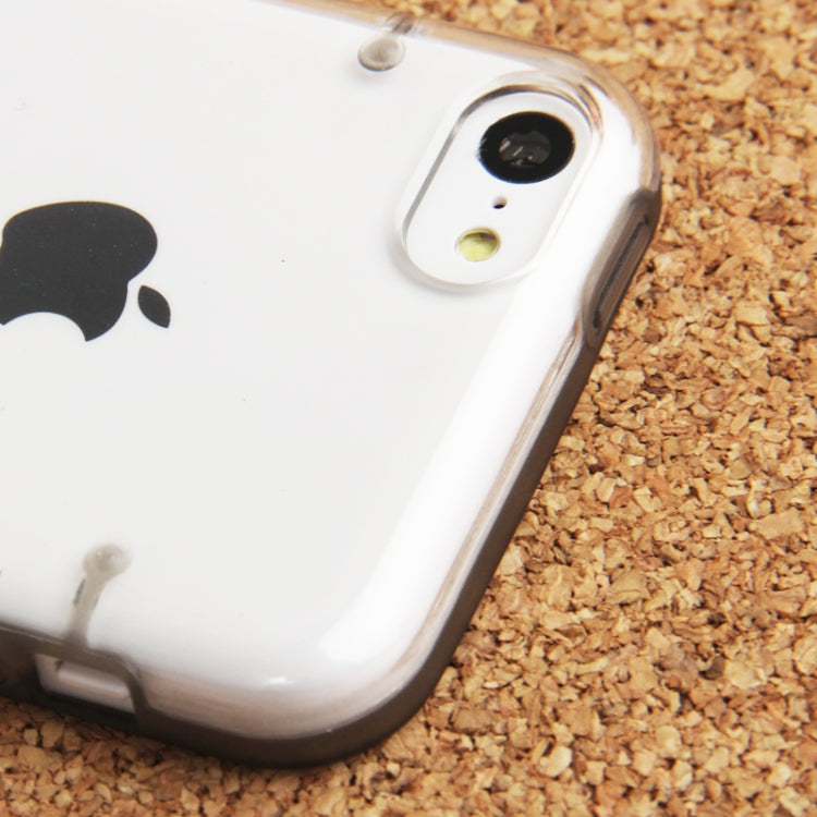 Transparent Smooth Surface Plastic Case with Fluorescent Effect TPU Frame for iPhone 5C