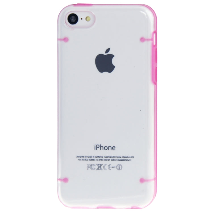 Transparent Smooth Surface Plastic Case with Fluorescent Effect TPU Frame for iPhone 5C