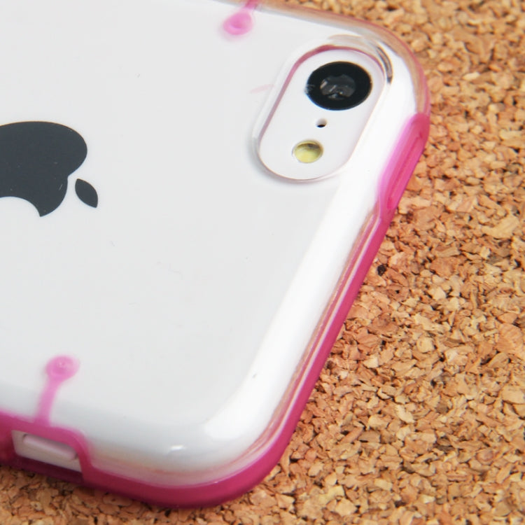 Transparent Smooth Surface Plastic Case with Fluorescent Effect TPU Frame for iPhone 5C