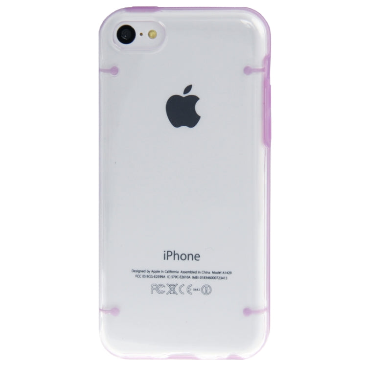 Transparent Smooth Surface Plastic Case with Fluorescent Effect TPU Frame for iPhone 5C