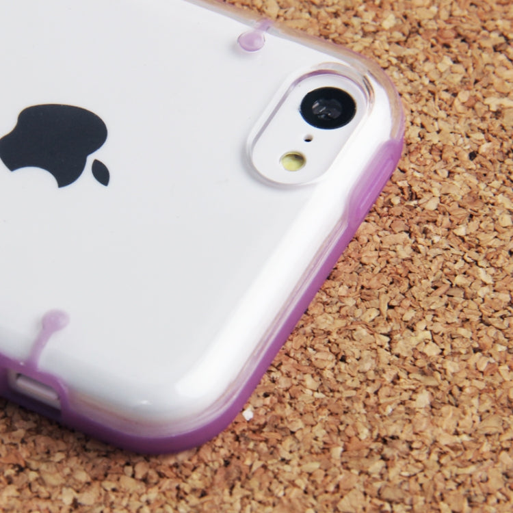 Transparent Smooth Surface Plastic Case with Fluorescent Effect TPU Frame for iPhone 5C