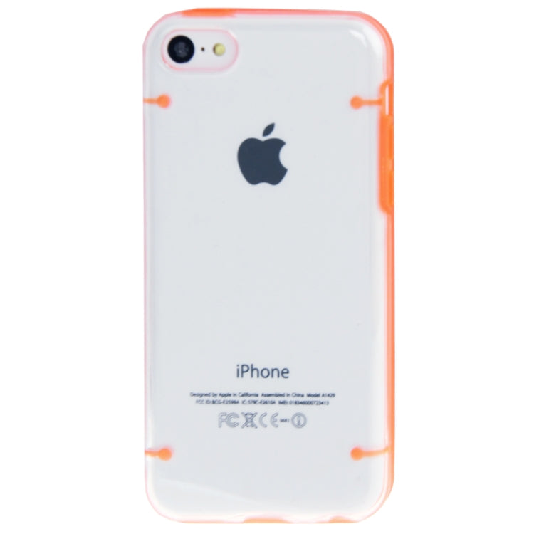 Transparent Smooth Surface Plastic Case with Fluorescent Effect TPU Frame for iPhone 5C