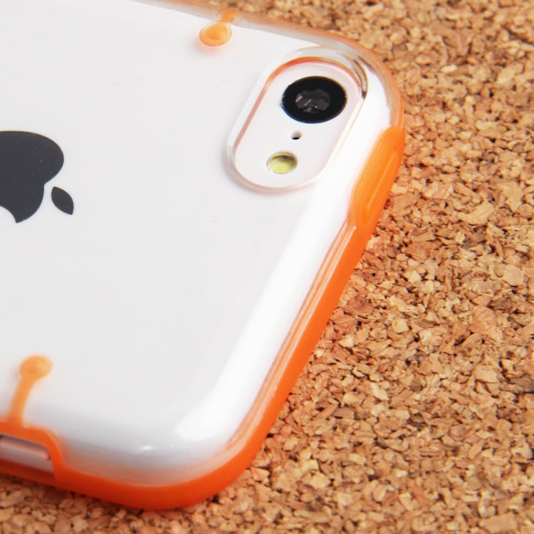 Transparent Smooth Surface Plastic Case with Fluorescent Effect TPU Frame for iPhone 5C
