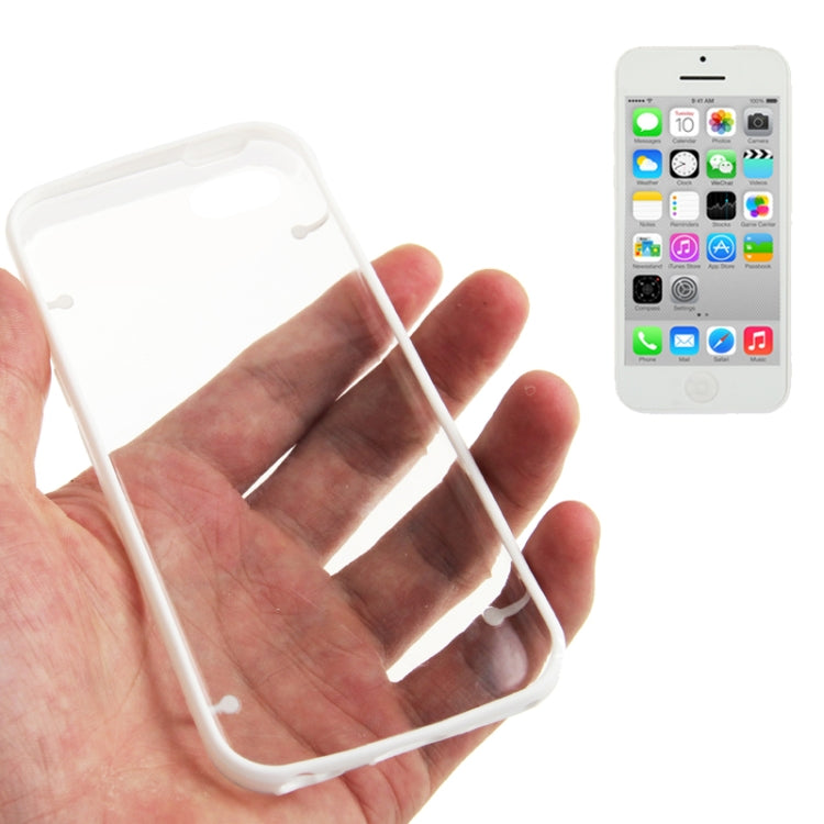 Transparent Smooth Surface Plastic Case with Fluorescent Effect TPU Frame for iPhone 5C