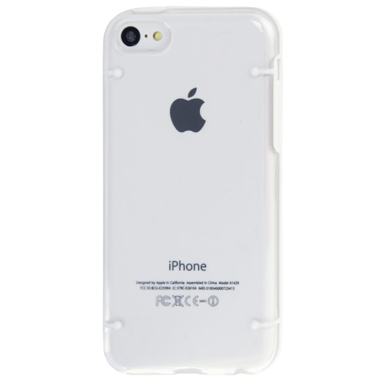 Transparent Smooth Surface Plastic Case with Fluorescent Effect TPU Frame for iPhone 5C