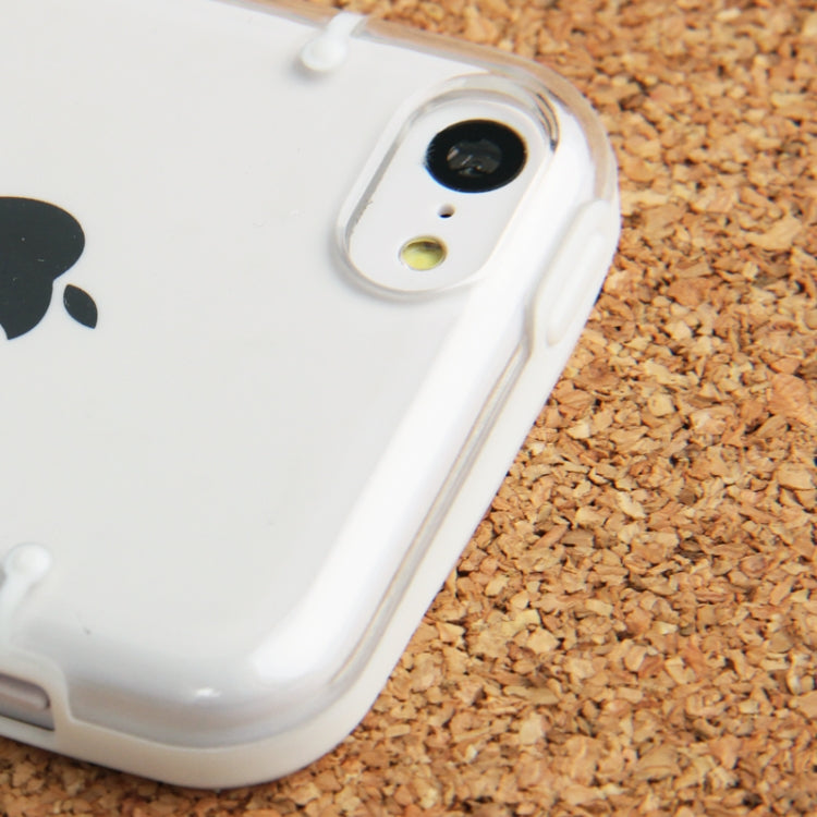 Transparent Smooth Surface Plastic Case with Fluorescent Effect TPU Frame for iPhone 5C