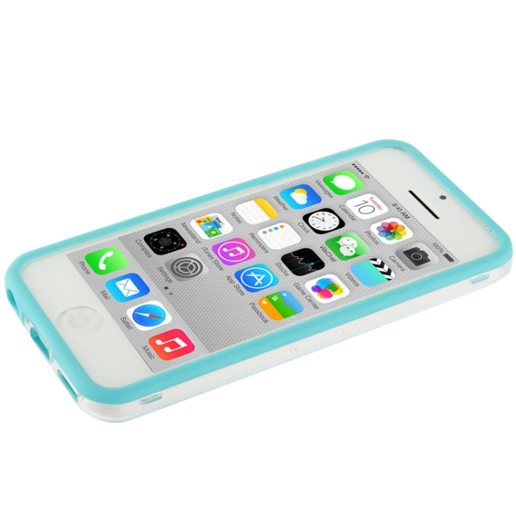Transparent Plastic + TPU Material Bumper Frame with Volume Buttons for iPhone 5C