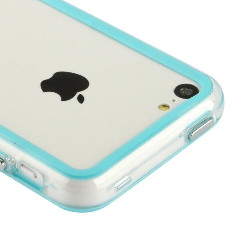 Transparent Plastic + TPU Material Bumper Frame with Volume Buttons for iPhone 5C